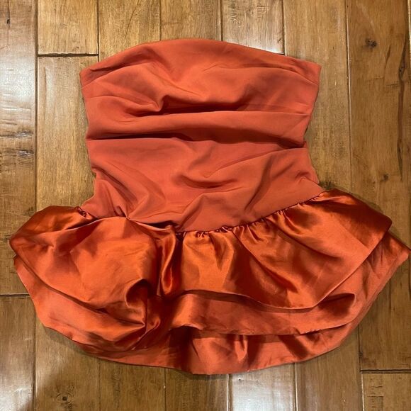 ASOS LUXE bubble hem bandeau tunic top - Picture 6 of 7